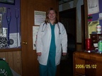 Me in my scrubs and lab coat